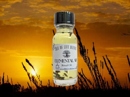 Air Element oil from Tree of Life Evolution on yellow background