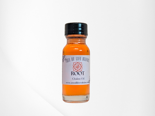 Root chakra oil from Tree of Life Evolution on White background