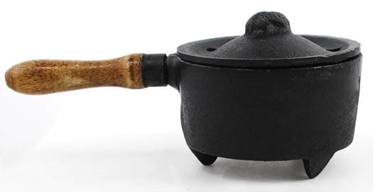 Incense Pot with handle and coaster 3"