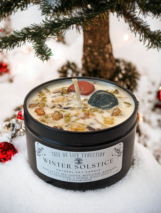 Winter Solstice Hand Poured Soy Candle | Yule Soy Candle